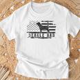Beagle Dad Distressed American Flag Patriotic Dog T-Shirt Gifts for Old Men