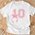 Birthday Girl Pink Coquette Bow 10 Year Old Aesthetic Girly T-Shirt Gifts for Old Men