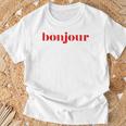 Bonjour For French Lovers Blue T-Shirt Geschenke für alte Männer