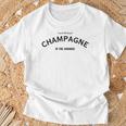 Champagne Is The Answer French Party Fashion Statement Quote T-Shirt Gifts for Old Men