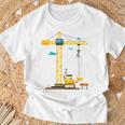 Children's 2Nd Birthday Boys With Crane And Digger Construction Site T-Shirt Geschenke für alte Männer