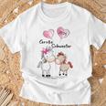 Children's Big Sister 2025 Horses Baby Pregnancy Announcement Gray T-Shirt Geschenke für alte Männer