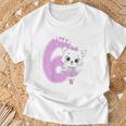 Children's Kitten Birthday Cat 6 Birthday Girls 6 Years T-Shirt Geschenke für alte Männer