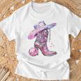 Cute Pink Cowgirl Boots Disco Western Country Cow Girls T-Shirt Geschenke für alte Männer