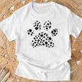 Dalmatian Dog Paw Polka Dot Polka Dot Women T-Shirt Geschenke für alte Männer