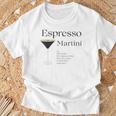 Espresso Martini With Recipe And Glass T-Shirt Geschenke für alte Männer