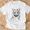 Fox Lovers Fox Motif Animals Gray T-Shirt Geschenke für alte Männer