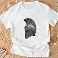 Greek Sparta Helmet Warrior Soldier Backprint Spartan T-Shirt Geschenke für alte Männer