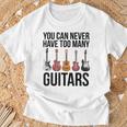 Never Too Many Guitars Guitar T-Shirt Geschenke für alte Männer