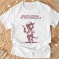 Hold On Partner I'm Overstimulated Cowboy Dachshund Dogs T-Shirt Gifts for Old Men