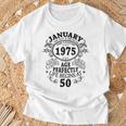 January 1975 50 Years Decoration 1975 50Th Birthday T-Shirt Geschenke für alte Männer