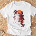 Japanischer Ninja Backprint T-Shirt Geschenke für alte Männer