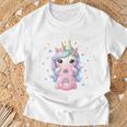 Kinder 8 Geburtstag Mädchen 8 Jahre Einhorn Party Outfit Einhorn T-Shirt Geschenke für alte Männer