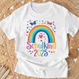 Kinder Schulkind 2025 Regenbogen Mädchen Einschulung 2025 Mädchen T-Shirt Geschenke für alte Männer