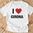 I Love Girona Ciudad En España Con Red Love Heart Camiseta unisex Regalos para ancianos