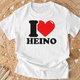 I Love Heino Gray T-Shirt Geschenke für alte Männer