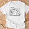 Motivo De Dinosaurio Para Colorear Y Pintar Para Niños Camiseta unisex Regalos para ancianos