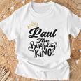 Paul The Birthday King Happy Birthday Boys Nager Gray T-Shirt Geschenke für alte Männer