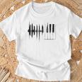 Piano Piano Keys Wings Gray T-Shirt Geschenke für alte Männer