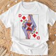 Playing Card Lady Queen Checked Card Costume Fancy Dress Groups T-Shirt Geschenke für alte Männer