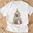 Ugly Christmas Sweater Cat Tree Christmas Cat Long-Sleeved T-Shirt Geschenke für alte Männer