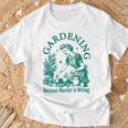 Vintage Love Plant Gardening Lady Because Murder Falsch Ist T-Shirt Geschenke für alte Männer