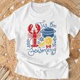 Vintage Tis The Season Summer Vibes Crawfish Season T-Shirt Gifts for Old Men