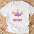 Women's Mummy Of The Birthday Girl Unicorn Mum Birthday Party Mother Blue T-Shirt Geschenke für alte Männer