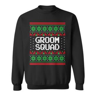Groom Squad Xmas Bachelor Party Ugly Christmas Sweater Sweatshirt - Monsterry
