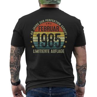 40Th Birthday February 1985 40 Years T-Shirt mit Rückendruck - Geschenkecke