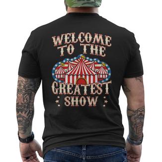Circus Party Clown Lion Fire Ring Acrobat T-Shirt mit Rückendruck - Geschenkecke