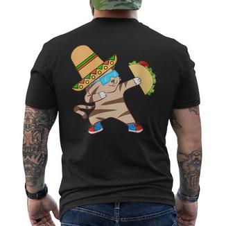 Damen Mexican Taco Cat Food Wide Brimmed Cute Sombrero Hat Mit-Ausschnitt T-Shirt mit Rückendruck - Seseable