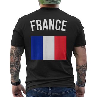 France French Flag Acation Travel Souvenir T-Shirt mit Rückendruck - Seseable
