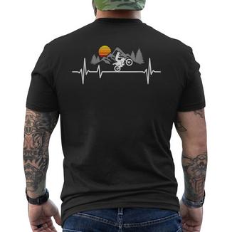 Motocross Heartbeat Enduro Motorcycle Supermoto T-Shirt mit Rückendruck - Geschenkecke