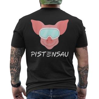 Pistensau Apres Ski Skiing Holiday T-Shirt mit Rückendruck - Geschenkecke