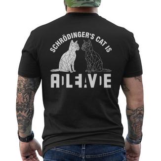 Polygonal Schrödinger's Cat Science Dead And Alive T-Shirt mit Rückendruck - Geschenkecke