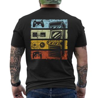 Retro Game Machine Gaming Gamerintage T-Shirt mit Rückendruck - Seseable