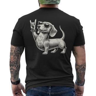 Rock Music Heavy Metal Dachshund Festival T-Shirt mit Rückendruck - Geschenkecke