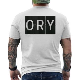 Ory Paris Fr Frankreich Retro Weltreise Flughafen Code T-Shirt mit Rückendruck - Seseable