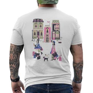 Paris France Fashion Shopping Retro Travel Souvenir T-Shirt mit Rückendruck - Seseable