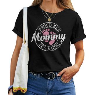 Proud New Mommy It's A Girl Mom To Be 1St Time Mother Women T-shirt - Thegiftio UK