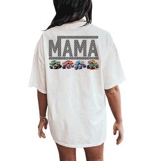 Mama Truck Mom Monster Trucks Are My Jam Truck Lovers Mother Women's Oversized Comfort T-Shirt Back Print - Thegiftio UK