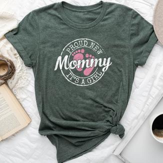 Proud New Mommy It's A Girl Mom To Be 1St Time Mother Bella Canvas T-shirt - Thegiftio UK