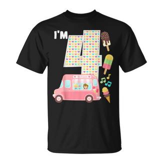 4Th Birthday Crew Ice Cream Truck I'm 4 Bday Ice Cream Party Camiseta unisex - Regaloses