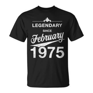 50 Cumpleaños Nacido En Febrero De 1975Intage 50 Años Cuello Camiseta unisex - Regaloses