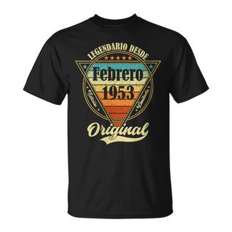 72 Cumpleaños Nacido En Febrero De 1953Intage 72 Años Cuello Camiseta unisex - Regaloses