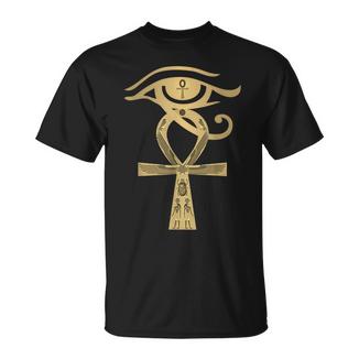 Ancient Egypt Egyptian God Horus Kemetic Heru Ankh T-Shirt - Cadeauxyz