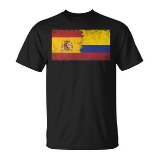 Banderas De España Y Colombia Español Colombiano Camiseta unisex - Regaloses