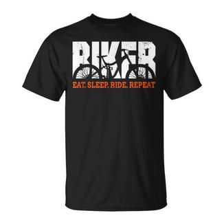 Biker Eat Sleep Ride Repeat Mountainbike Bicicleta Mtb Camiseta unisex - Regaloses