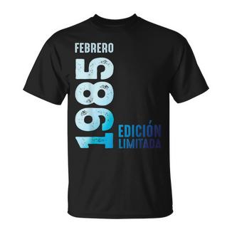 Birthday February Limited Edition 1985 Adultos Negra Talla S Manga Corta Camiseta unisex - Regaloses
